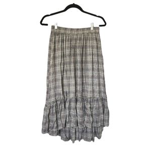 American Eagle Small Petite Plaid High-Low Skirt